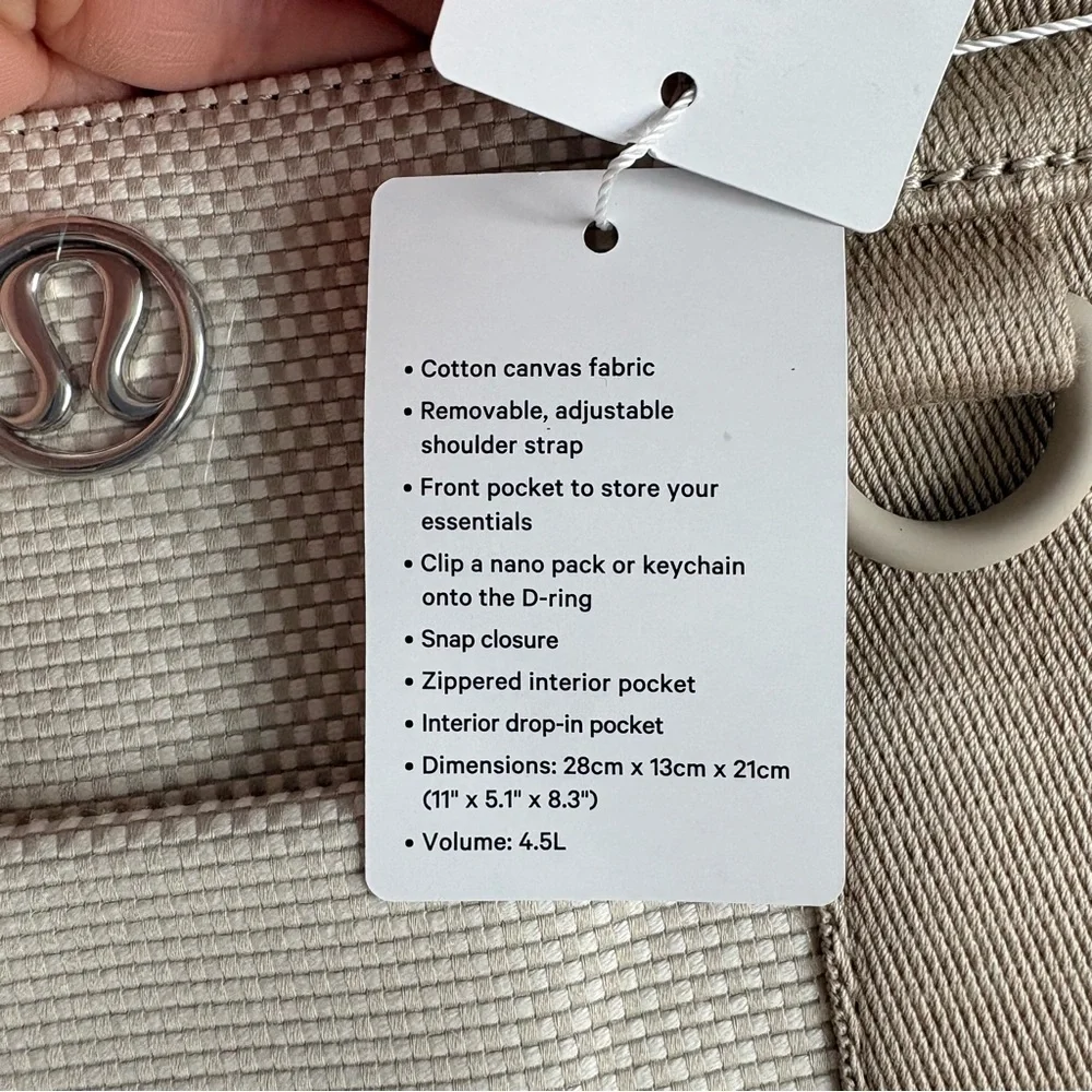 Lululemon Two Tone Mini Canvas Tote - Mojave Tan and Light Ivory - Picture 6 of 8